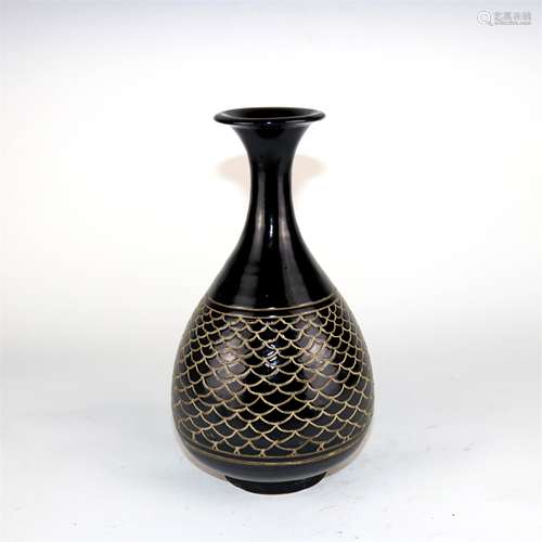 A Chinese Black Glazed Porcelain Vase