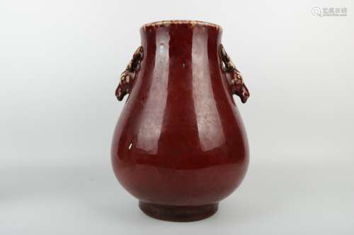 A Chinese Red Glazed Porcelain Vase