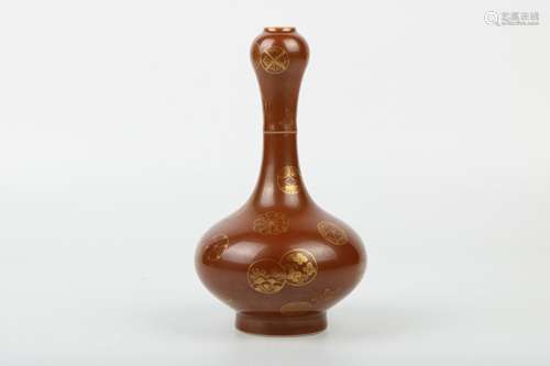 A Chinese Brown Glazed Porcelain Vase