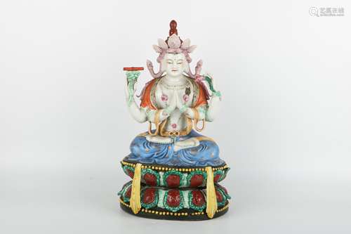 A Chinese Famille-Rose Porcelain Buddha