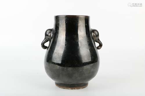 A Chinese Black Glazed Porcelain Vase