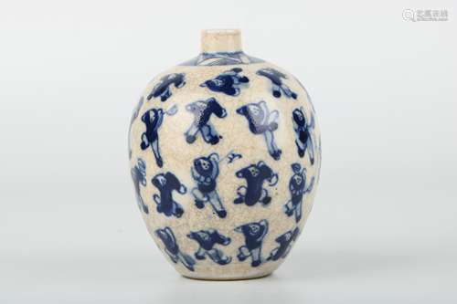 A Chinese Blue and White Porcelain Jar