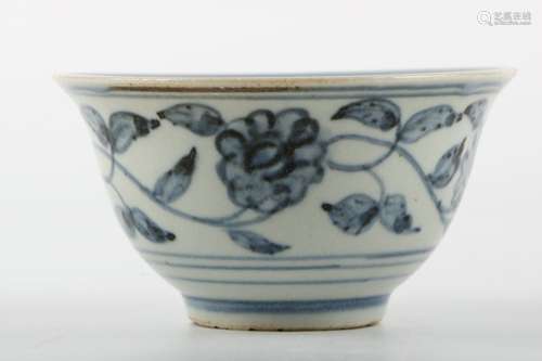 A Chinese Blue and White Porcelain Cup