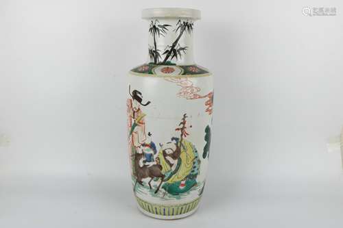 A Chinese Wu-Cai Porcelain Vase