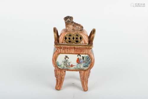 A Chinese Famille-Rose Porcelain Incense Burner