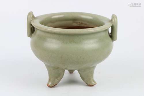 A Chinese Celadon Porcelain Incense Burner