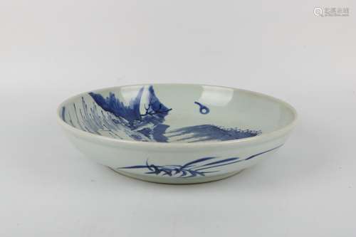 A Chinese Blue and White Porcelain Plate