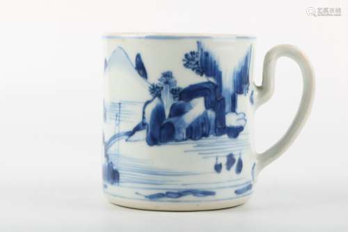 A Chinese Blue and White Porcelain Cup