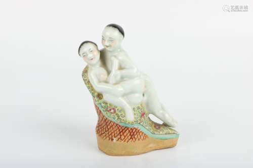 A Chinese Famille-Rose Porcelain Figure