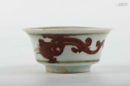 A Chinese Iron-Red Porcelain Cup