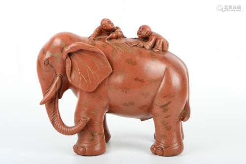A Chinese Carved Stone Elephant