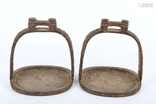 A Pair of Chinese Iron Stirrups