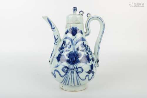 A Chinese Blue and White Porcelain Tea Pot