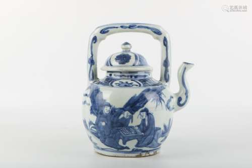 A Chinese Blue and White Porcelain Pot