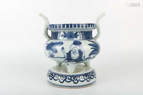 A Chinese Blue and White Porcelain Incense Burner