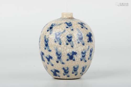 A Chinese Blue and White Porcelain Jar