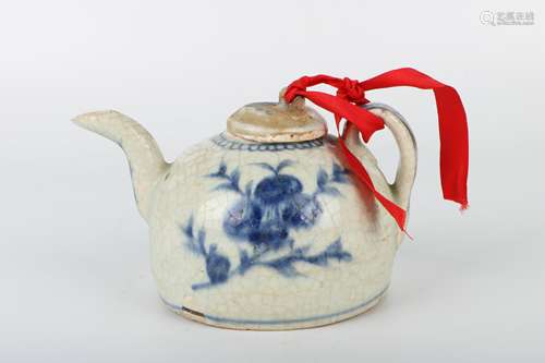 A Chinese Blue and White Porcelain Tea Pot