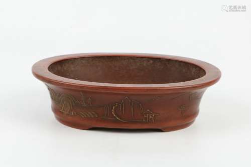 A Chinese Yixing Clay Jardiniere