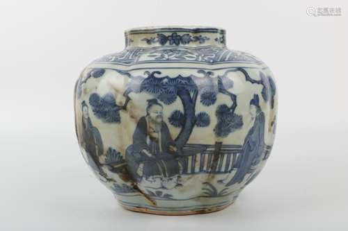 A Chinese Blue and White Porcelain Jar