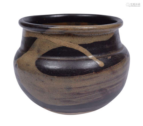 明 吉州窑黑釉褐彩罐