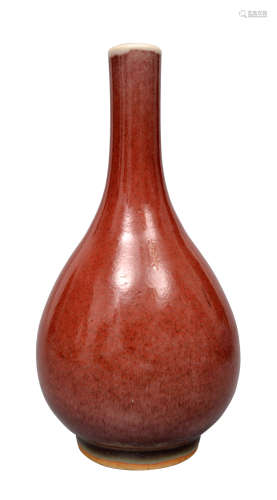 清 霁红釉胆瓶