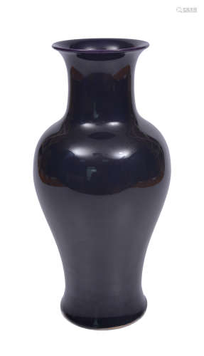 清 茄皮紫釉观音瓶