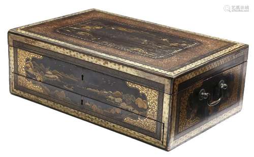 Λ An early 19th century Chinese export black lacqu…