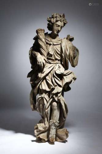 A South German Baroque life size carved limewood f…