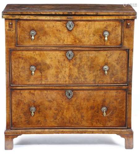 An early 18th century and later walnut bachelor's …