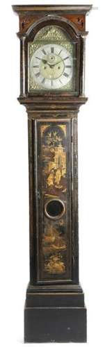 An 18th century black japanned longcase clock by T…