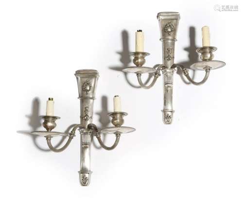 A pair of silvered wall lights in George III style…