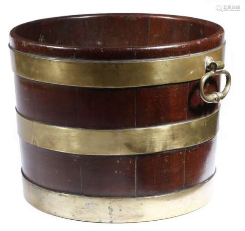 A George III mahogany and brass bound bucket, of s…