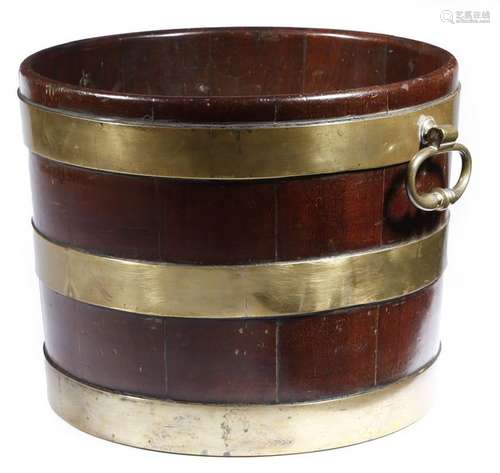 A George III mahogany and brass bound bucket, of s…