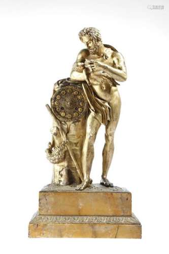 A French Restauration gilt bronze and Siena marble…