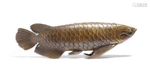 A Japanese bronze model of a carp, 45cm long. Prov…