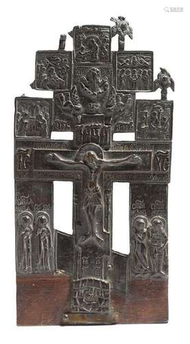 A Russian orthodox bronze icon, depicting Christ o…