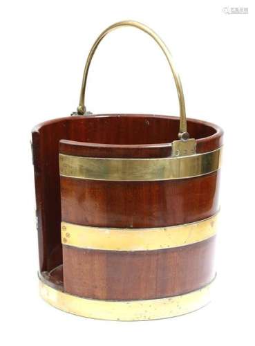 A George III mahogany and brass bound plate bucket…