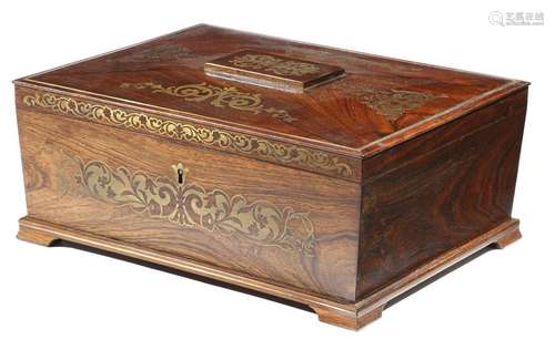 Λ A George IV rosewood and brass sewing box by D. …