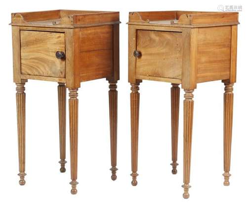 A pair of George IV mahogany bedside cupboards, ea…