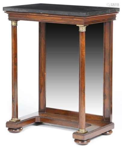 Λ A Regency rosewood console table, the black marb…