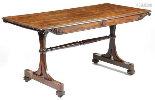 Λ A William IV rosewood library table, the rectang…