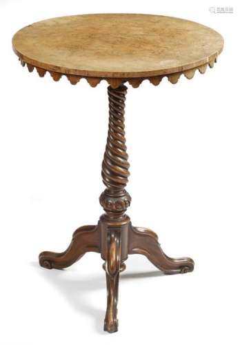 A Victorian walnut occasional table, the circular …