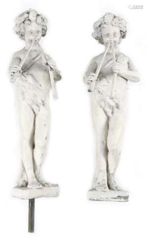 A pair of late 19th century white painted lead gar…