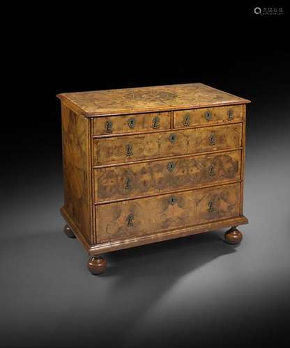 A William and Mary olivewood oyster veneered chest…