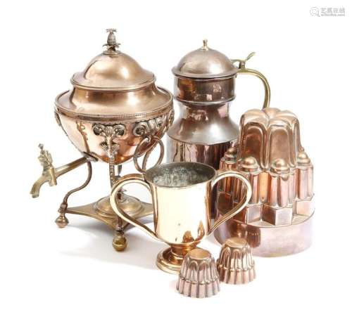 A collection of copper items, comprising: a Victor…