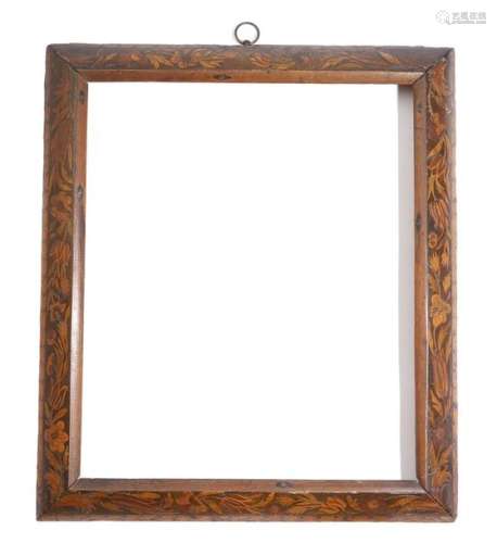 A William and Mary floral marquetry mirror frame, …