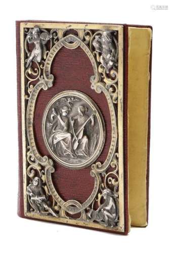 A 19th century French leather and silver gilt moun…