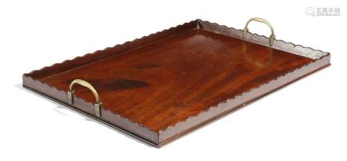 A George III mahogany rectangular tray, with an un…