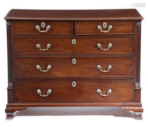 A George III Lancashire mahogany chest, the rectan…