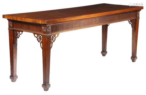 A George III mahogany side table, the rectangular …